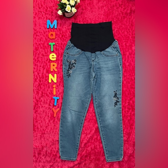 Ladies maternity 10 a:glow jegging embroidery flowers pants - Picture 12 of 15
